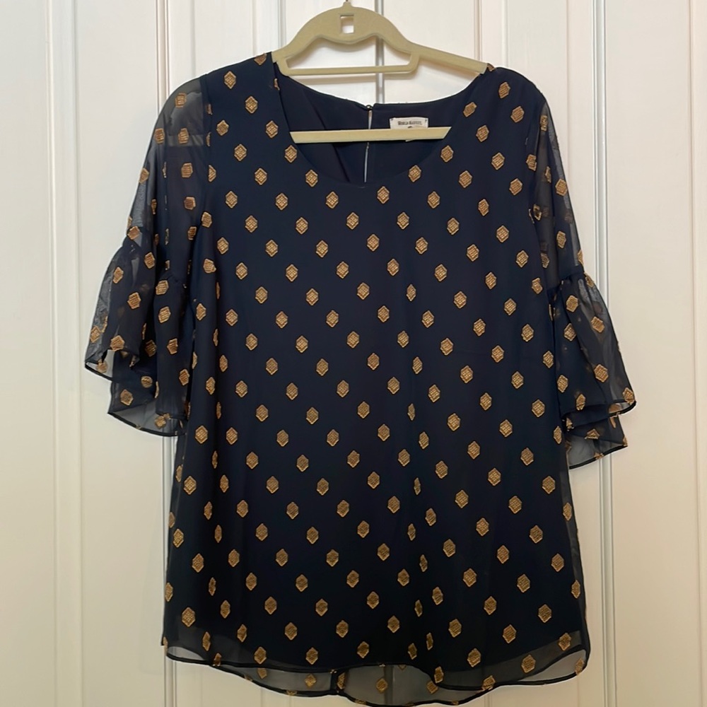 World Market black and gold blouse size L/Xl